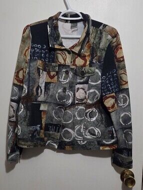 SIMPLY ART BY DOLCEZZA Abstract Print Stretch Jacket - Size XL